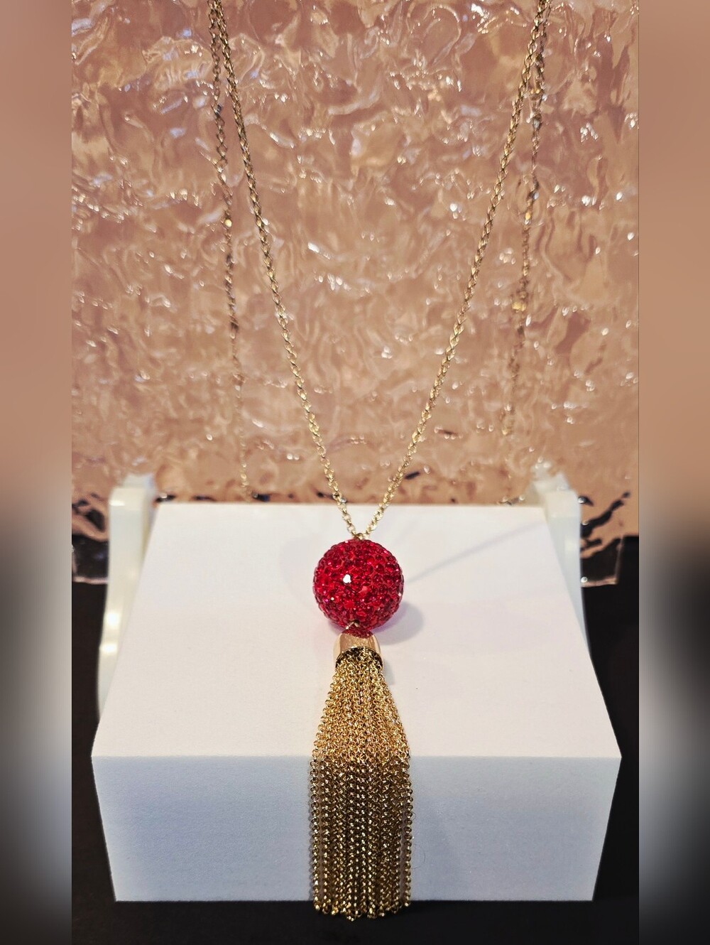 Red Pavé Crystal Necklace